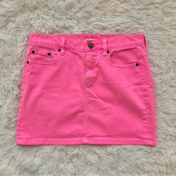 J. Crew Dresses & Skirts - J. CREW • Neon Pink Cotton Mini-Skirt Size 28/ Small